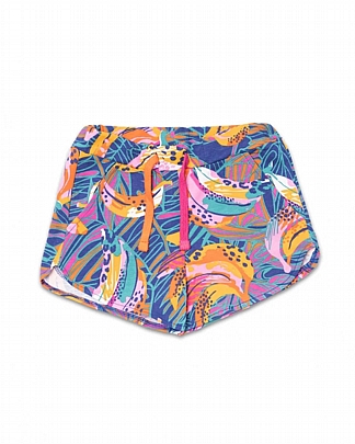 Item: Full Bloom girl's printed knit shorts nathkids - Blue Full Bloom girl's printed knit shorts nathkids - Blue