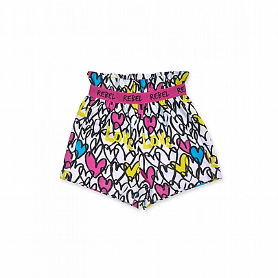 Item: Rebel Girl nathkids printed shorts - White Rebel Girl nathkids printed shorts - White