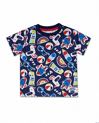 Item: Boy's blue knit T-shirt Beach Day tuc-tuc - Blue Boy's blue knit T-shirt Beach Day tuc-tuc - Blue
