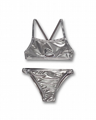 Item: nathkids metallic silver bikini swimsuit - Silver nathkids metallic silver bikini swimsuit - Silver