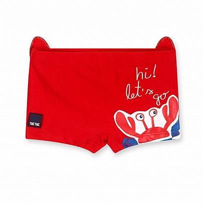 crab beach day tuc-tuc boxer swimsuit - Red