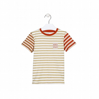 Item: losan short sleeve striped top - Beige losan short sleeve striped top - Beige