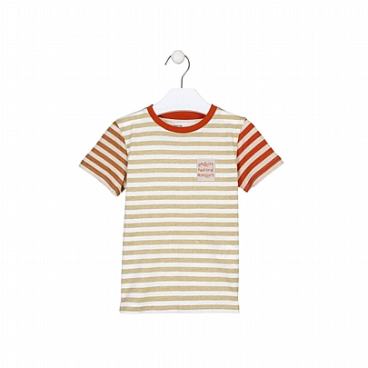 losan short sleeve striped top - Beige