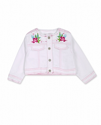 tuc tuc denim jacket - White