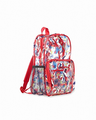 clear tuc tuc Beach Day backpack - Red
