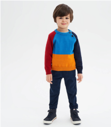 Item: Colorful iDO cotton sweater - Blue Colorful iDO cotton sweater - Blue