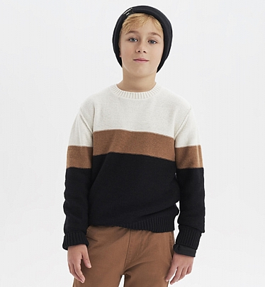 Item: iDO Knitted Sweater - Brown iDO Knitted Sweater - Brown