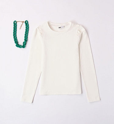 Item: Long sleeve t-shirt with iDO necklace - White Long sleeve t-shirt with iDO necklace - White