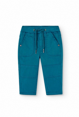 Boboli παντελόνι σε μπλε ελαστική γκαμπαρντίνα Klein  - Μπλε