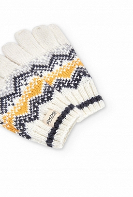 jacquard Boboli knitting gloves - Ecru