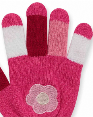 Tuc Tuc γάντια με λουλούδια  - Ροζ σκούρο