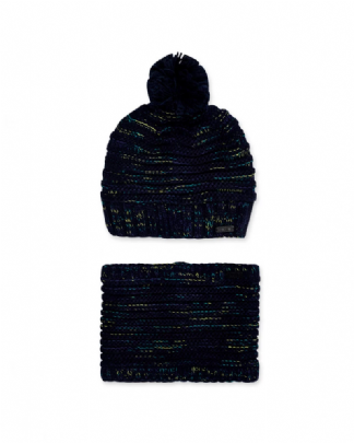 Knitted tuc tuc cap set  - Blue