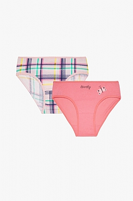 2-piece underwear 100% cotton - Pink