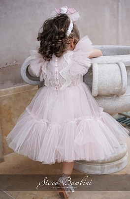 Stova Bambini βαπτιστικό φόρεμα SS24G27 - Ροζ
