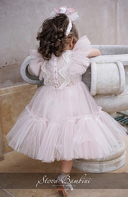 Item: Stova Bambini Christening Dress SS24G27 - Pink Stova Bambini Christening Dress SS24G27 - Pink
