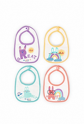 Pack of 4 baby bibs - White