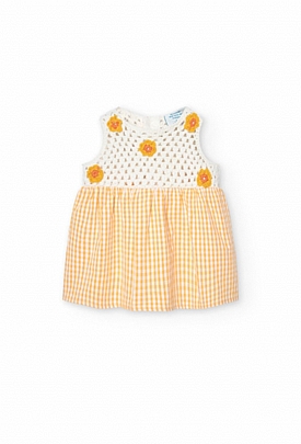 Boboli dress with embroidery - Yellow
