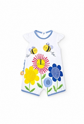 Item: Boboli Knit Play Suit - White Boboli Knit Play Suit - White