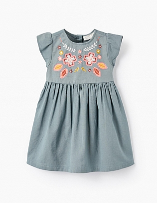 Zippy floral embroidered dress