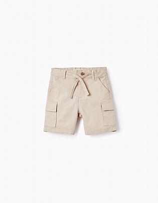 Item: Zippy cargo cotton shorts - Beige Zippy cargo cotton shorts - Beige