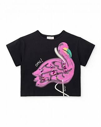 Item: Tuc Tuc Flamingo Mood blouse - Black Tuc Tuc Flamingo Mood blouse - Black