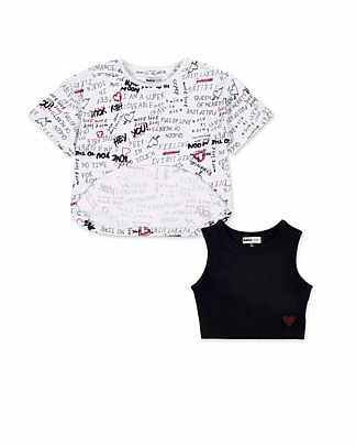 Item: Nathkids 2pc t-shirts - White Nathkids 2pc t-shirts - White