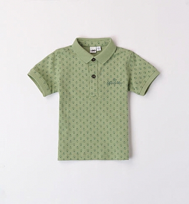 Item: iDO Cotton polo shirt with micro pattern - Green iDO Cotton polo shirt with micro pattern - Green