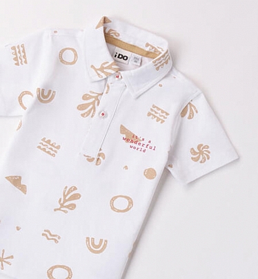 Item: iDO short sleeve polo shirt - White iDO short sleeve polo shirt - White
