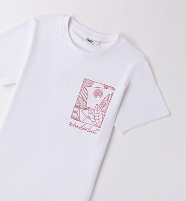 Item: iDO printed t-shirt for boys - White iDO printed t-shirt for boys - White