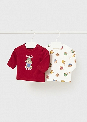 Item: Mayoral set of 2 long sleeve t-shirts - Red Mayoral set of 2 long sleeve t-shirts - Red