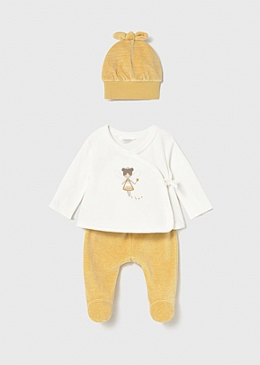 Mayoral σετ φορμα καπελο βελουδο - Μουσταρδί