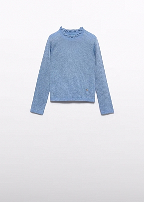 Abel & Lula ζιβάγκο πλεκτό καναλέ λάμψη  - Γαλάζιο