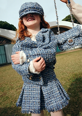 Abel & Lula Φούστα tweed - Γαλάζιο