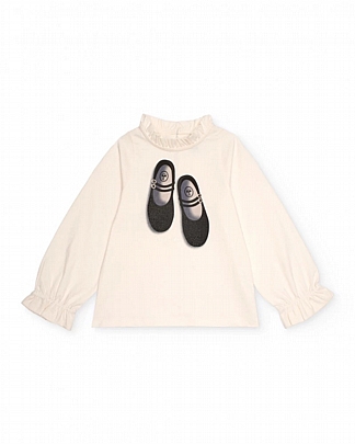 Πουκάμισο με Κεντημένες Παγιέτες στα Μανίκια Nathkids by tuc tuc - Εκρού