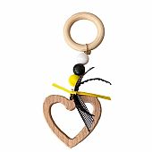 Boboniera wooden heart with ring yellow yellow from olga zafeiraki. : 1
