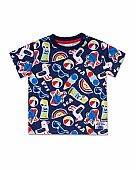 Boy&apos;s blue knit T-shirt Beach Day tuc-tuc : 1