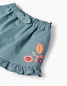 Zippy shorts with flower embroidery : 1