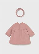 Mayoral φόρεμα βελουτέ ροζ με τσαντάκι & κορδέλα : 3