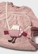 Mayoral φόρεμα βελουτέ ροζ με τσαντάκι & κορδέλα : 4