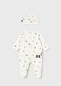 Mayoral baby pajamas & hat set with dinosaurs : 1