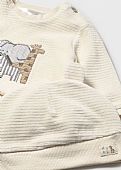 Mayoral 3-piece set in ecru with baby elephant and giraffe : 3