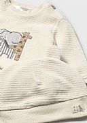 Mayoral σετ 3 τεμαχίων εκρού με ελεφαντάκι & καμηλοπάρδαλη : 3