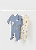 Mayoral set of 2 newborn pajamas with animals : 1